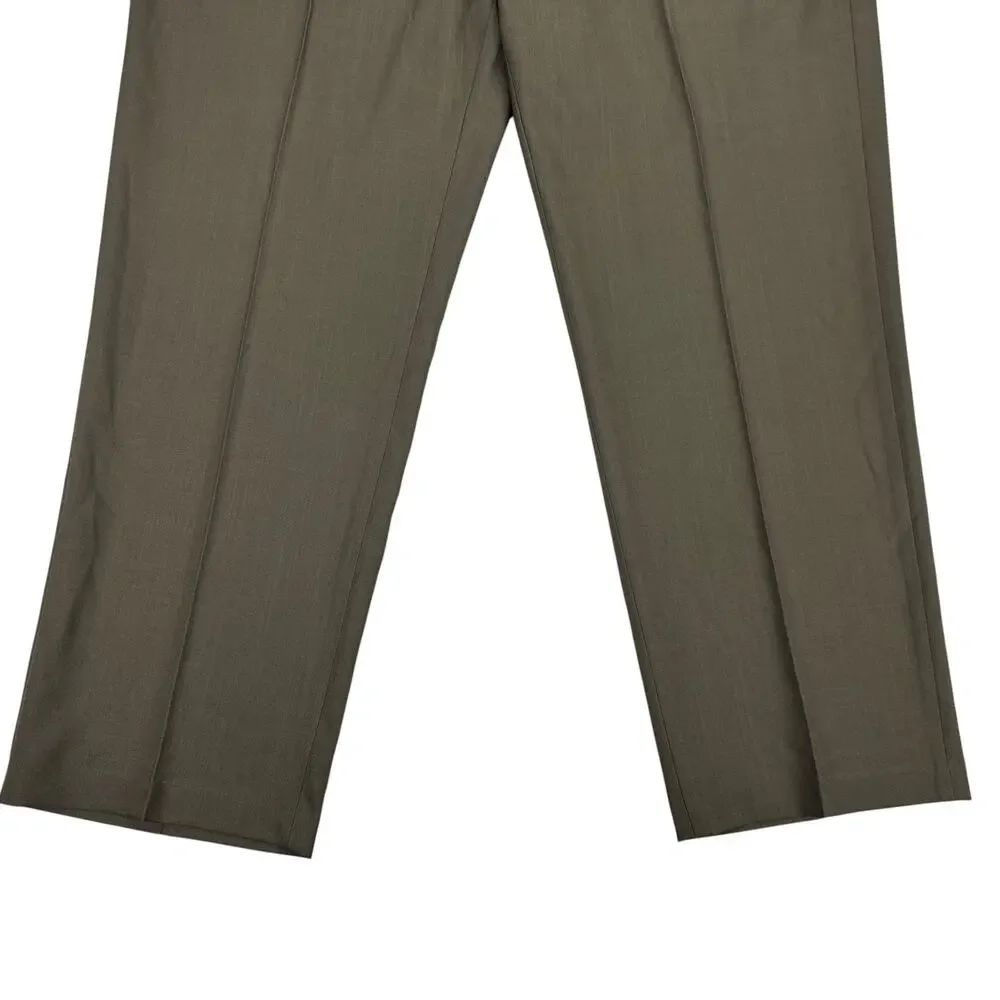 Haggar Mens Premium Comfort Classic Fit Flat Front Dress Pants Brown 40x29